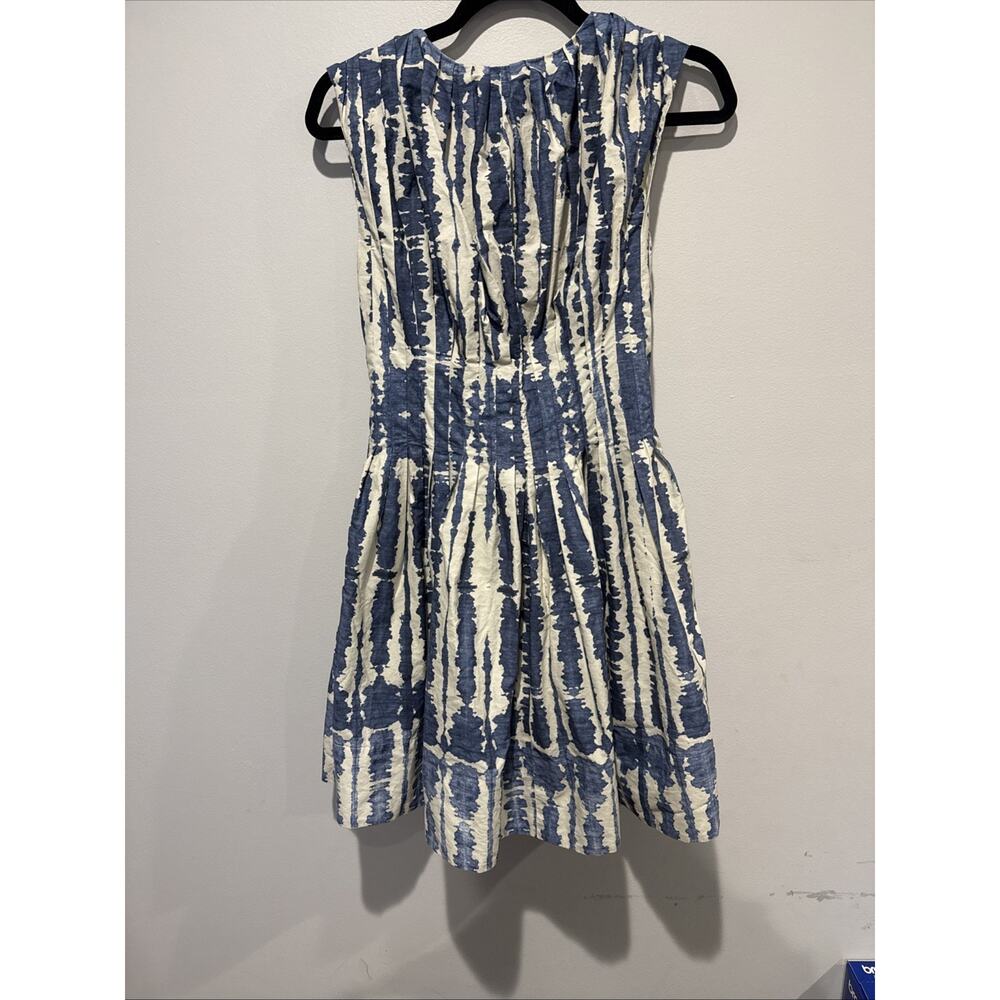Banana Republic BR Women’s Blue Ivory Abstract Print Fit & Flare Dress Size 0 - Picture 8 of 12